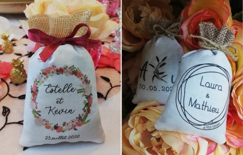 Sachets de lavande pour Mariage, impression personnalisée