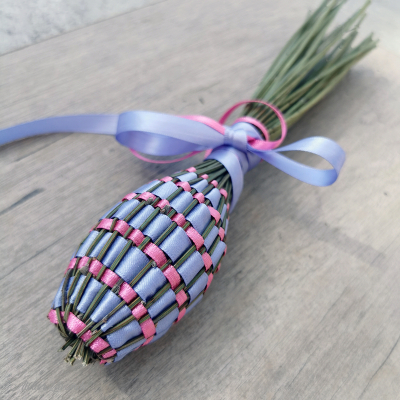 Fuseau de lavande Bicolore Bleu et Rose dragée