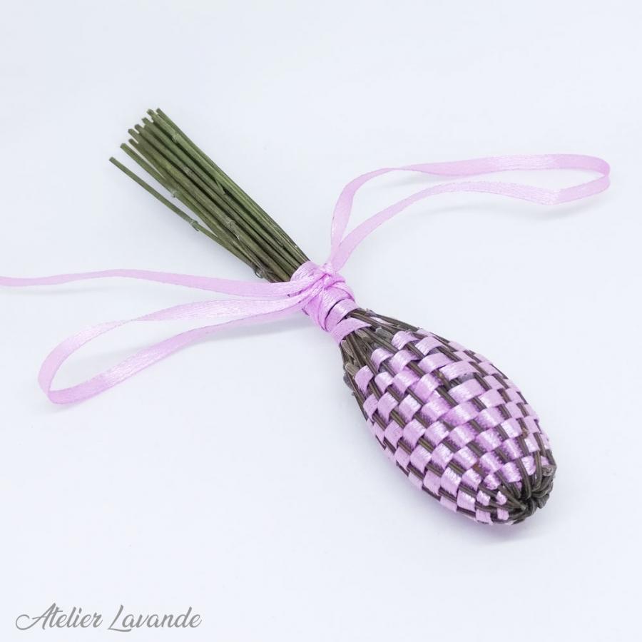 Mini fuseau de lavande, ruban satin Rose Mini fuseau de lavande, ruban satin Rose