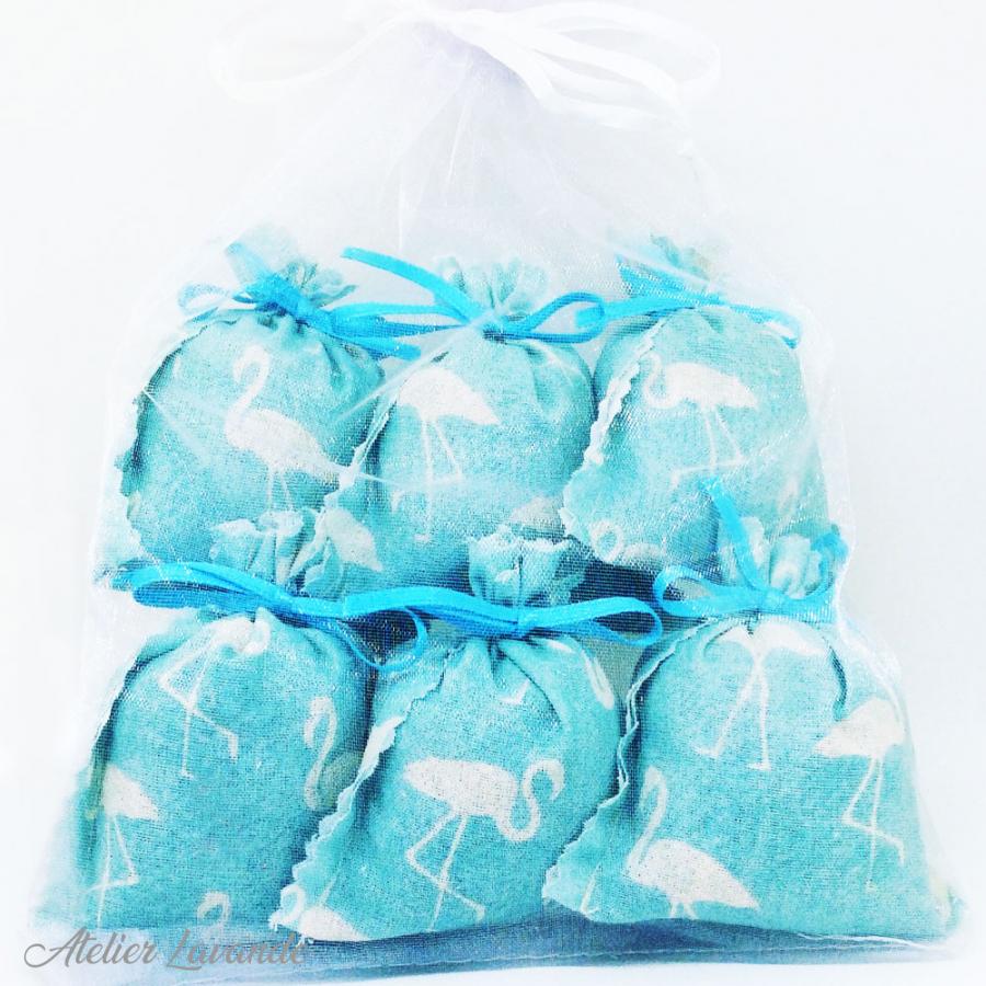 6 Sachets de lavande déco motif enfantin référence Flamand Bleu 6 Sachets de lavande déco motif enfantin référence Flamand Bleu