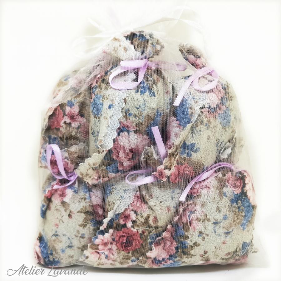 6 Sachets de lavande déco motif floral référence Marianne 6 Sachets de lavande déco motif floral référence Marianne