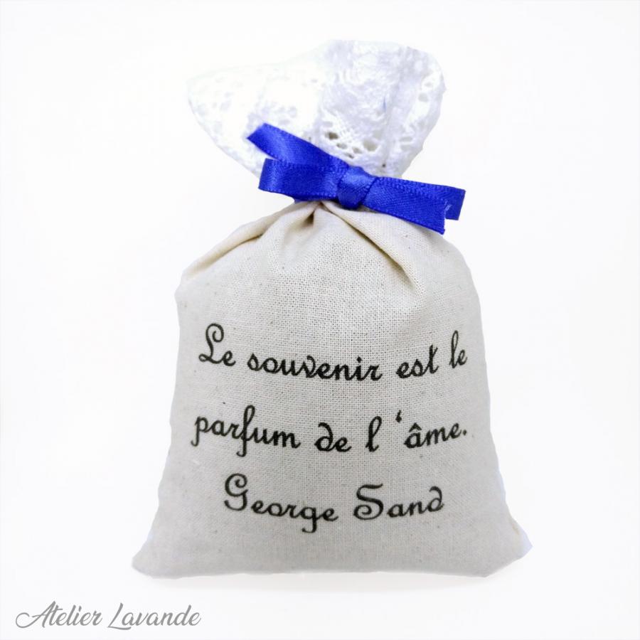 Sachet de lavande avec citation de Georges Sand Sachet de lavande avec citation de Georges Sand